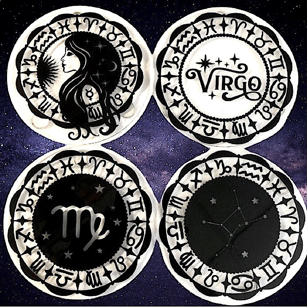 ✨Handmade✨♍️ Virgo Zodiac Sign Coasters Set of 4